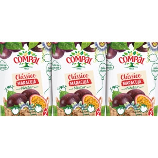 Néctar de Maracujá Clássico Pack 3 embalagem 20 cl - Compal