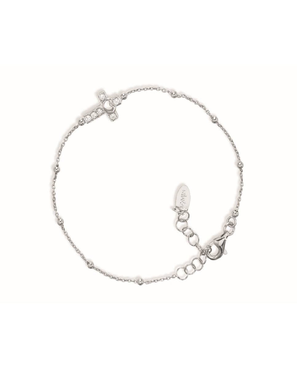 Pulseira Rosary Cruz com Esferas em Prata 1