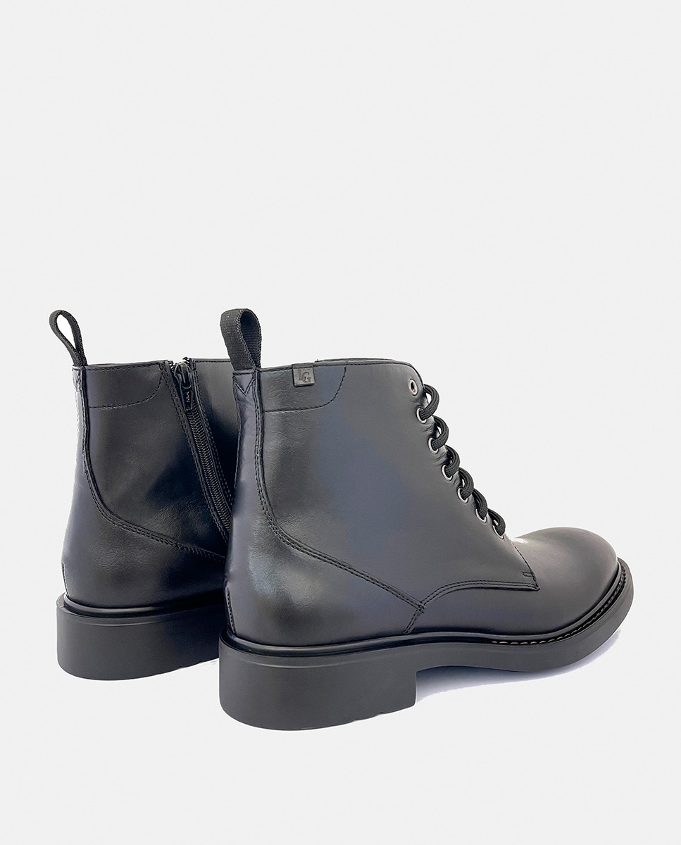 Botas com Atacadores e Fecho de Correr Preto-4