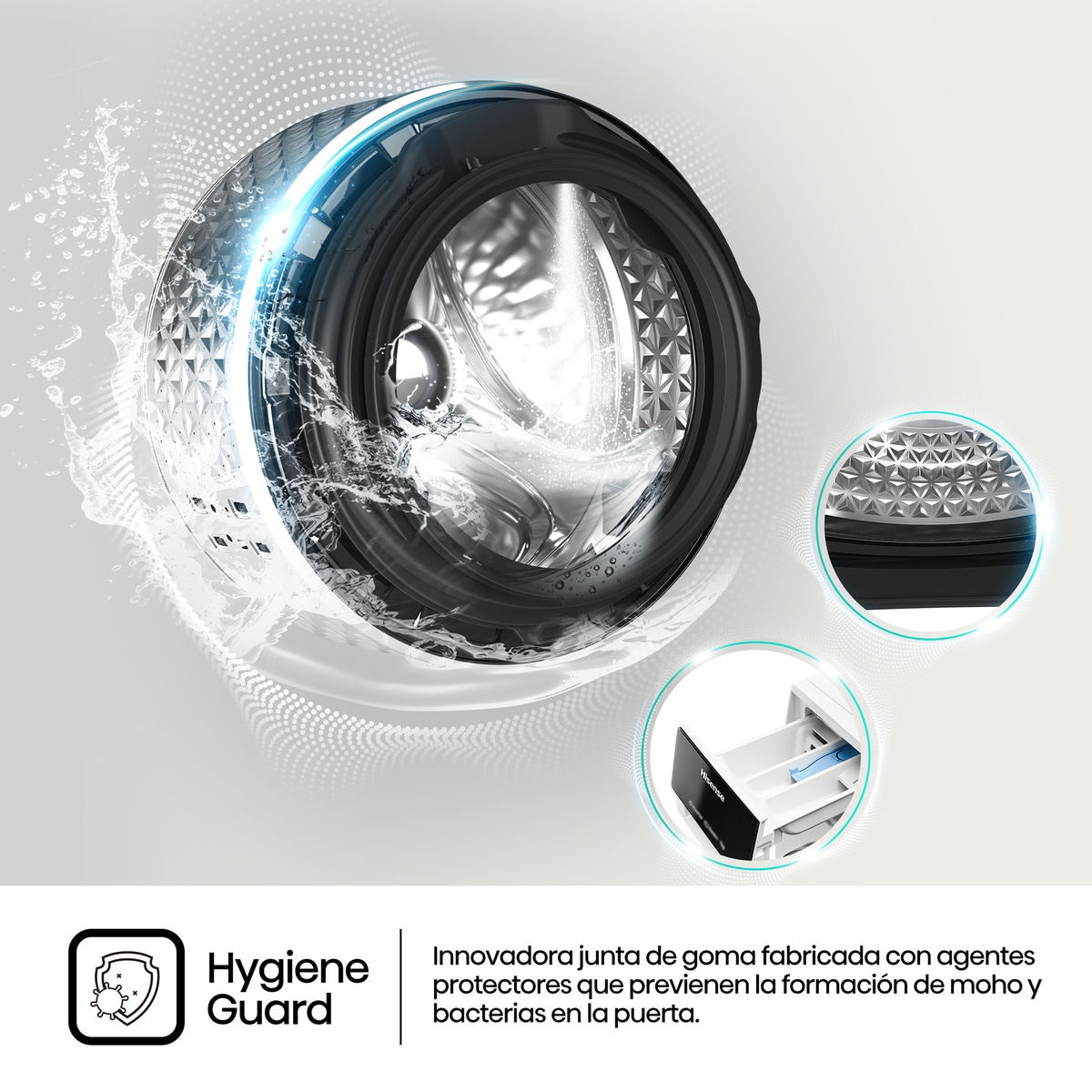 Lavadora Hisense 10,5 kg / 1.400 rpm, Wifi, Serie 3S - WF3S1045BW3 Blanco-9