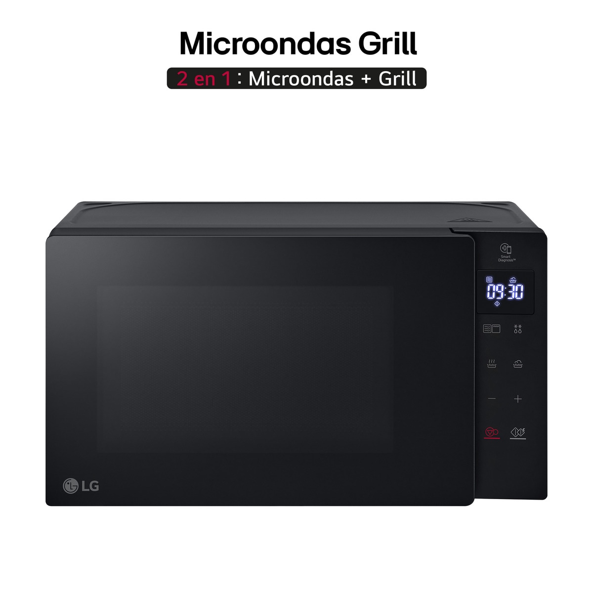 Microondas LG con grill, 20 litros - MH6032GAS Negro-4