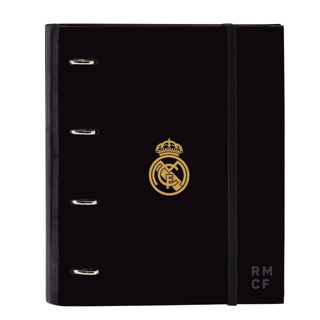 Carpeta 4 anillas de 35mm con recambio A4 100 H. con goma y 5 separadores Real Madrid C.F. C.F. Safta