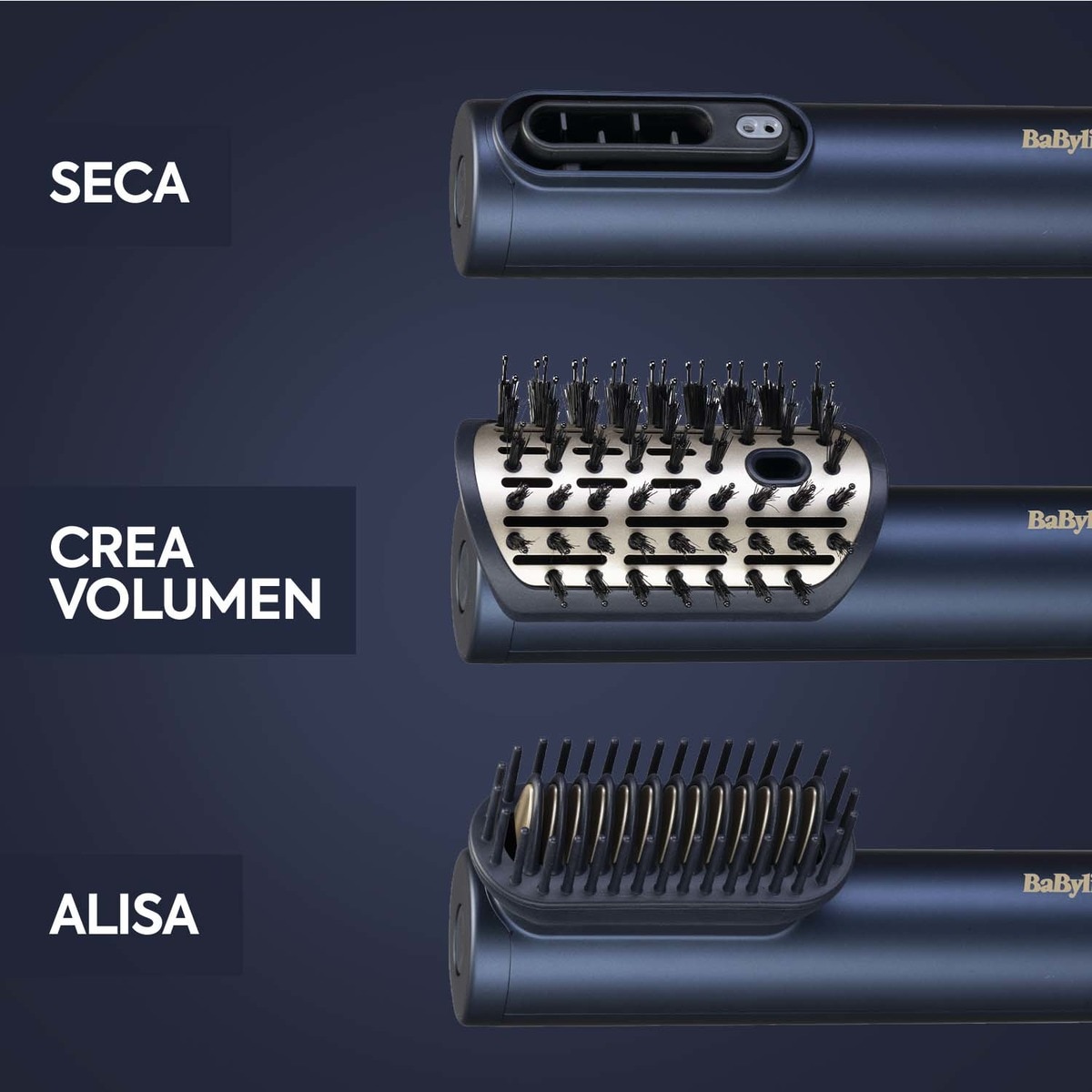 Secador Alisador Styler BaByliss Air Wand con aire y sin calor extremo Azul-5