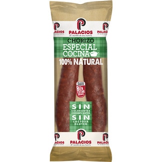 chorizo especial cocina 100% natural sin gluten sin lactosa pieza 225 g - Palacios