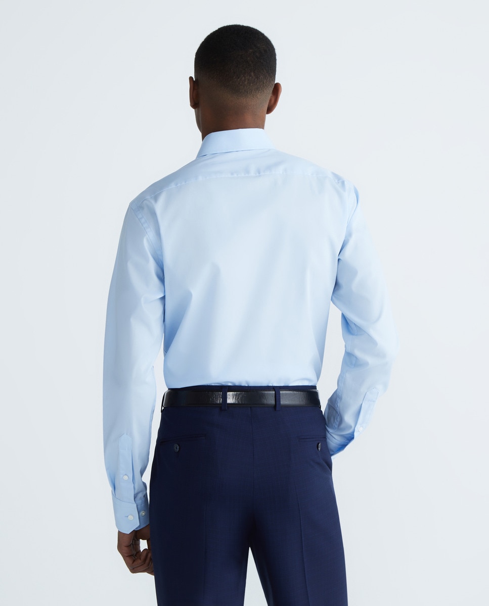 Camisa de Manga Comprida Azul-claro-3