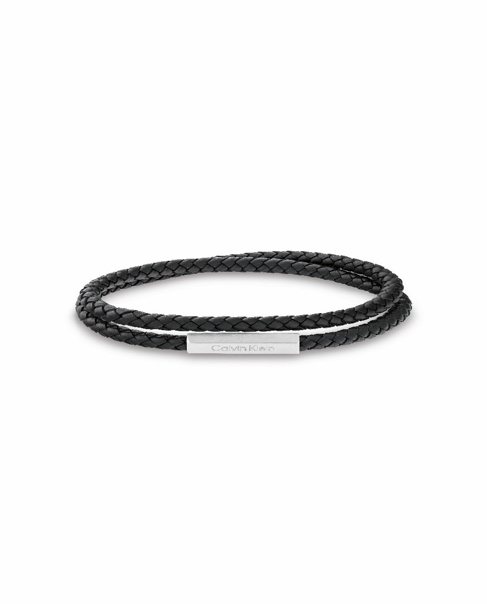 Pulseira Dupla Ajustável em Pele - Preto 1