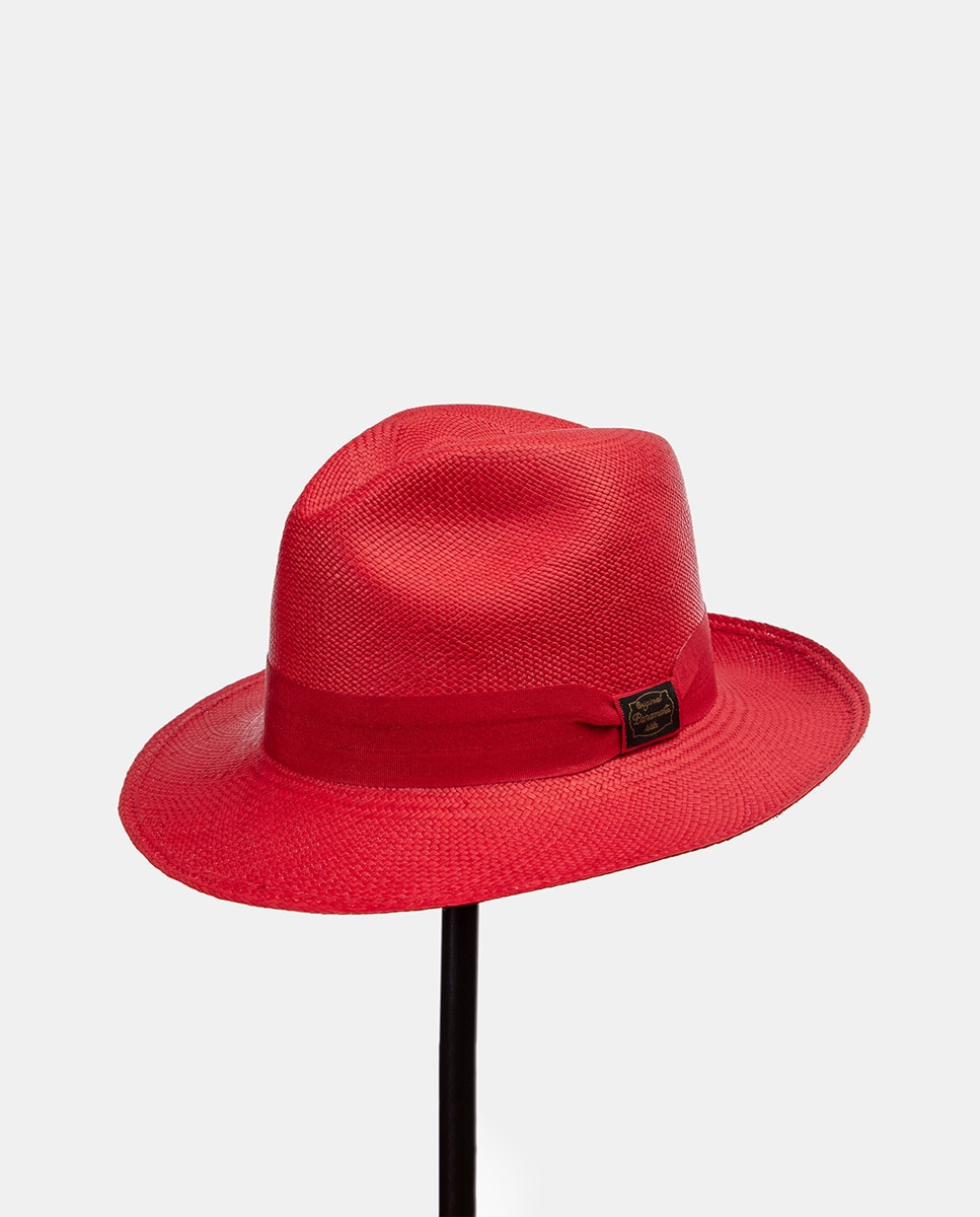 Imagem 0 de Chapéu Feito à mão em Palha Toquilla - Vermelho