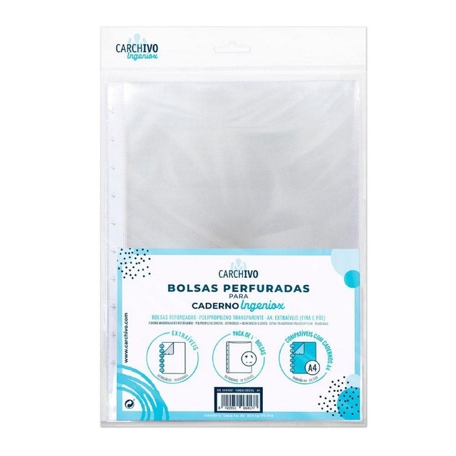 Imagem 0 de Pack de 5 Bolsas Perfuradas A4