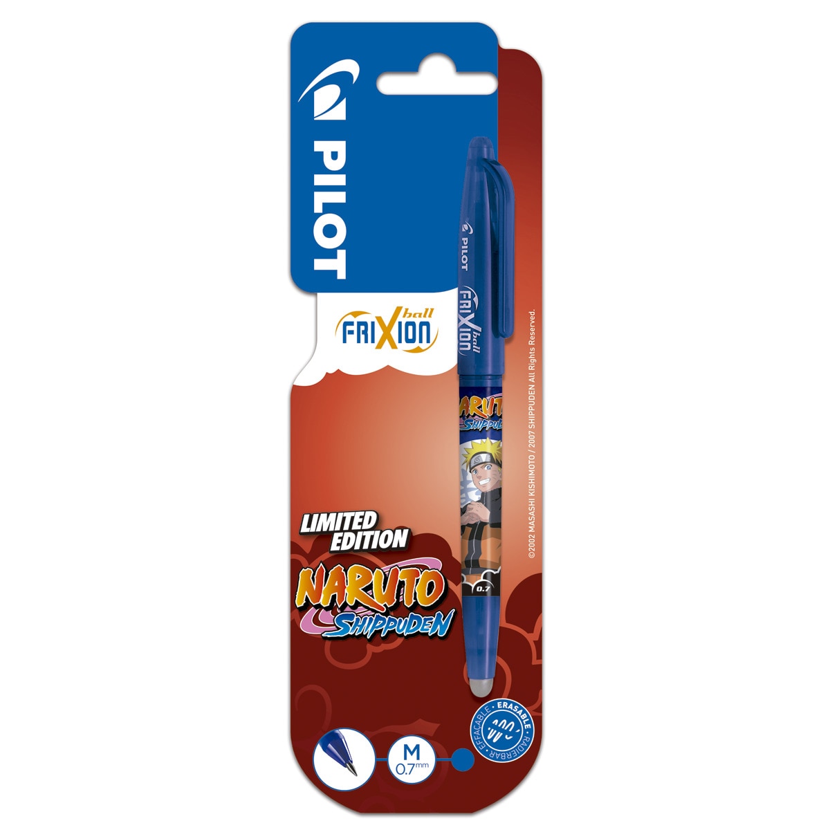 Esferográfica de tinta apagável , ponta média  Frixion Ball Pilot Azul Azul-1