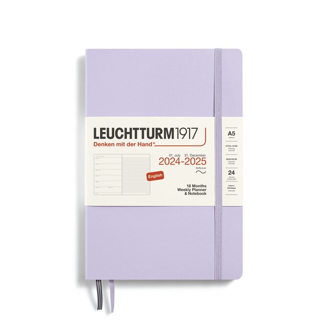 Imagem 0 de Agenda 18 Meses Julho 2024 a Setembro 2025 Vista Semanal com Notas A5 Capa Mole Inglês - Lilac