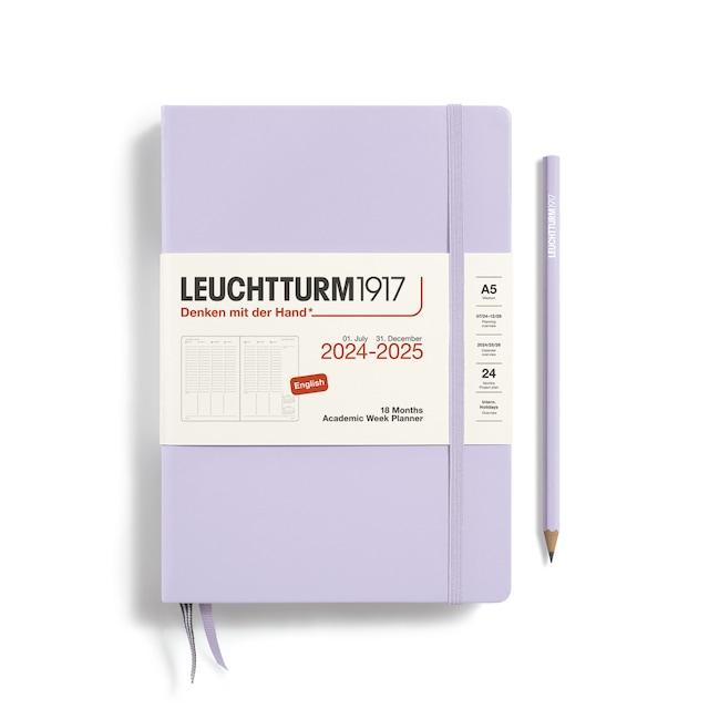 Imagem 0 de Agenda 18 Meses Julho 2024 a Setembro 2025 com Planificador Semanal Capa Dura Tamanho A5 Inglês - Lilac