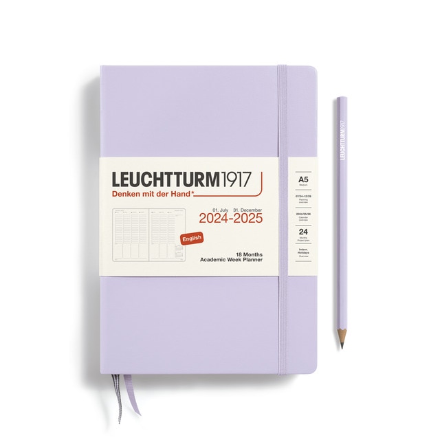 Imagem 0 de Agenda 18 Meses Julho 2024 a Setembro 2025 com Planificador Semanal Capa Dura Tamanho A5 Inglês - Lilac