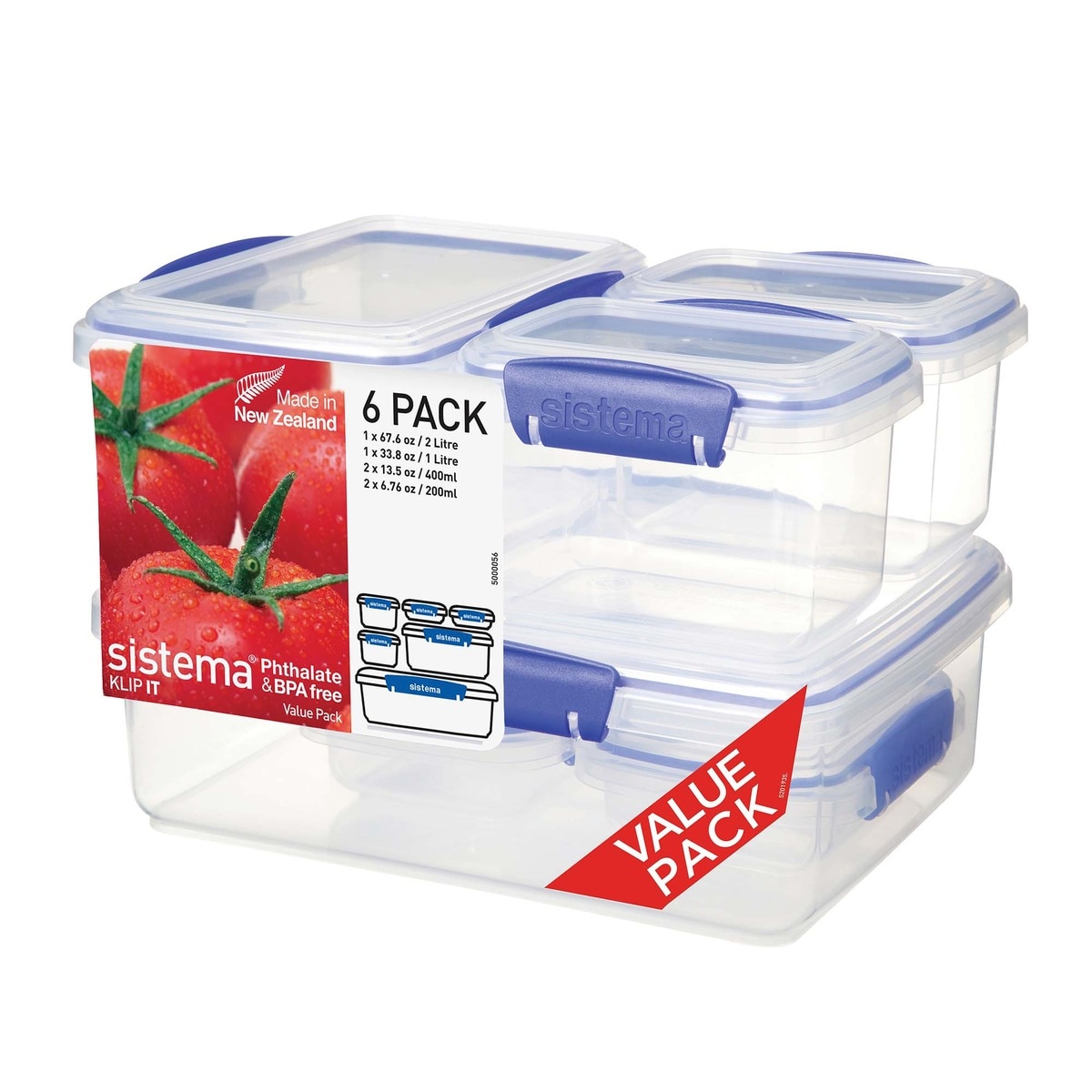 Set 6 herméticos KLIP IT + Sistema Azul-13