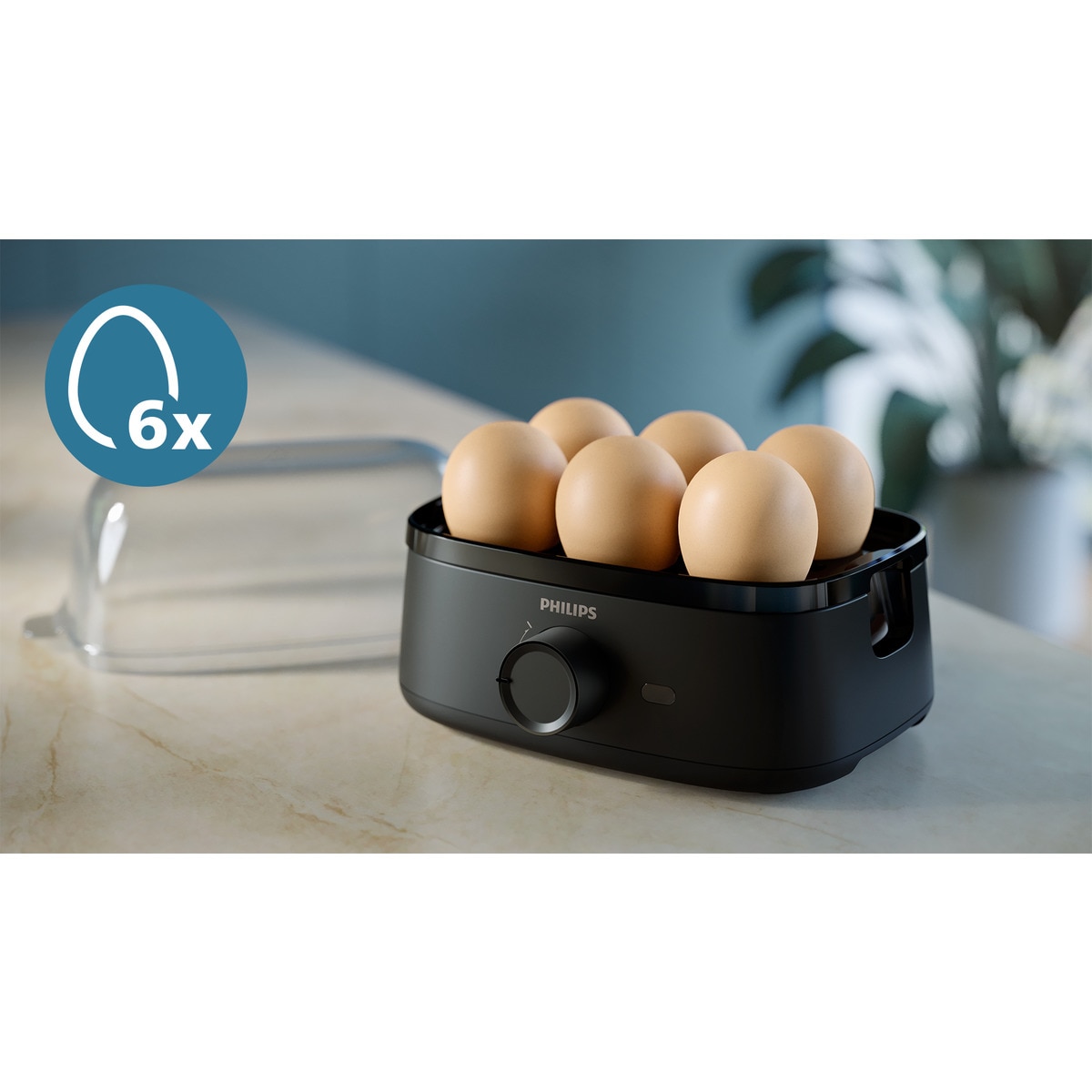 Cuecehuevos Philips Egg Cooker 3000 Series con capacidad para 6 huevos Negro-11