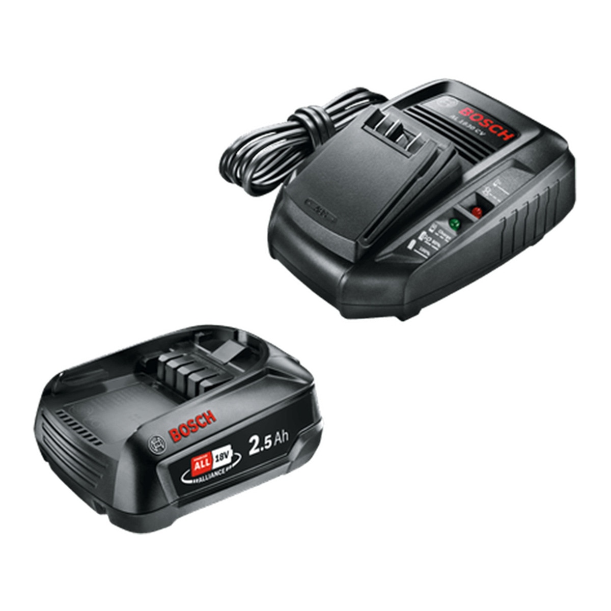 Set de Iniciación Batería 2,5 Ah + Cargador 18 V Power for All Negro-1
