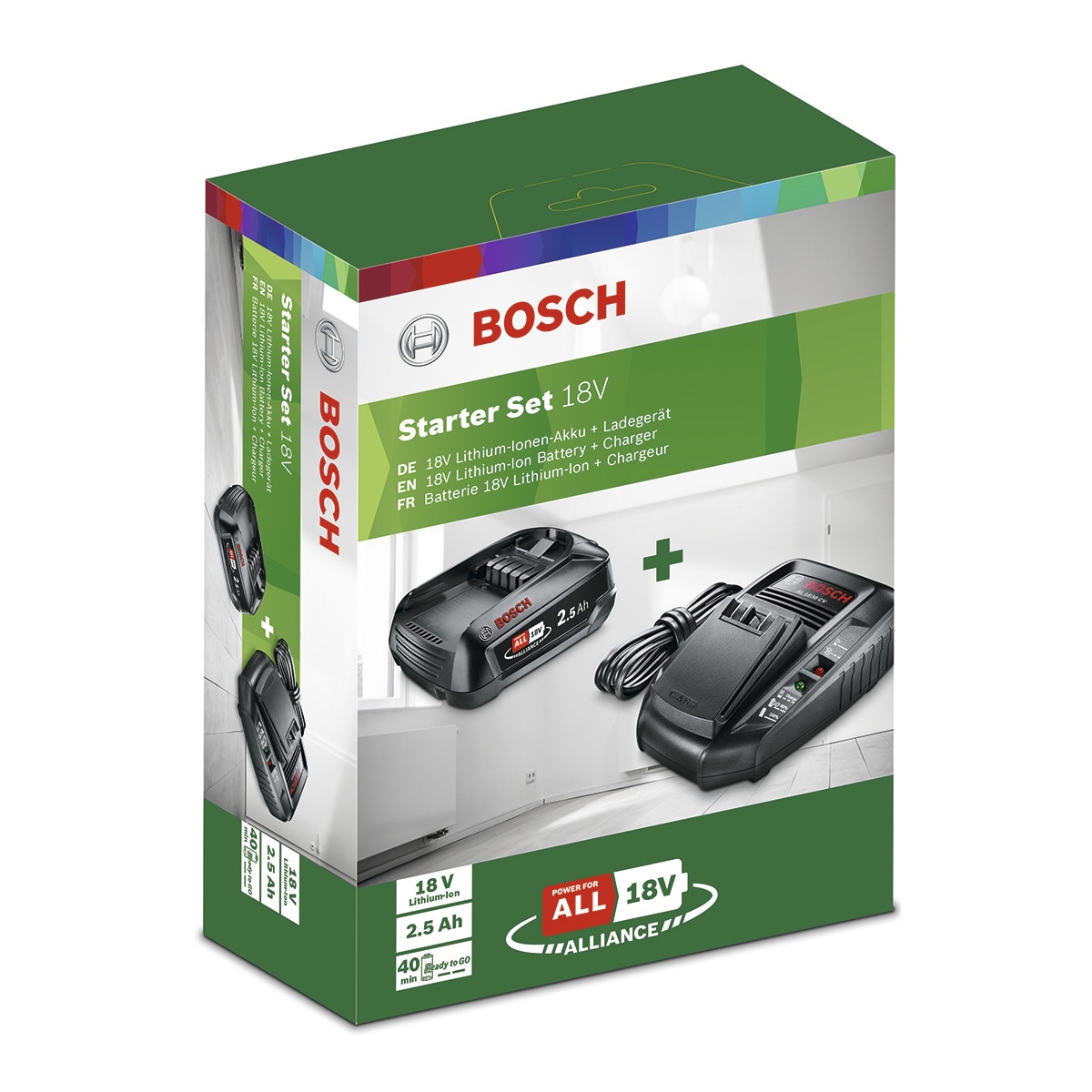 Set de Iniciación Batería 2,5 Ah + Cargador 18 V Power for All Negro-5