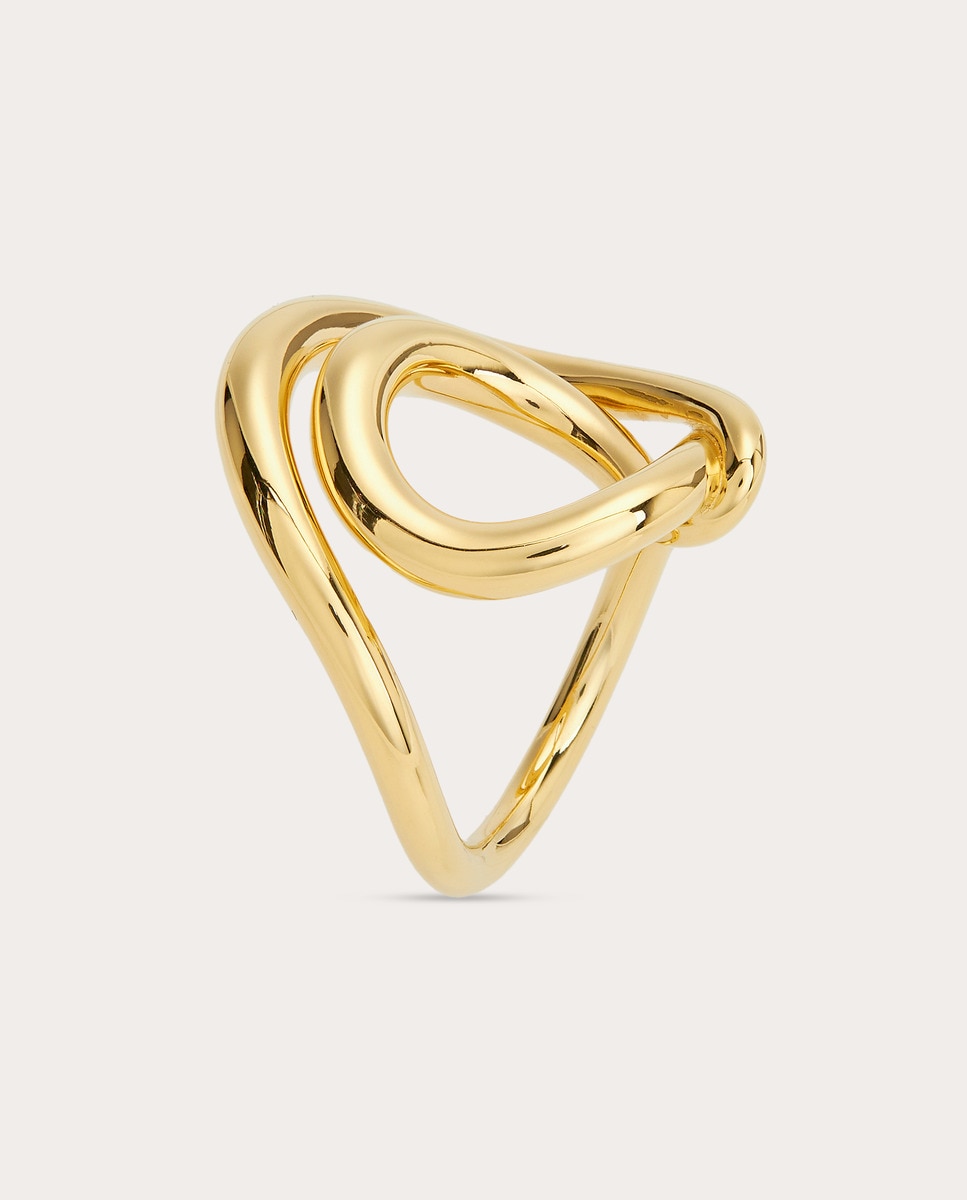 Anillo Initial de plata Oro-1