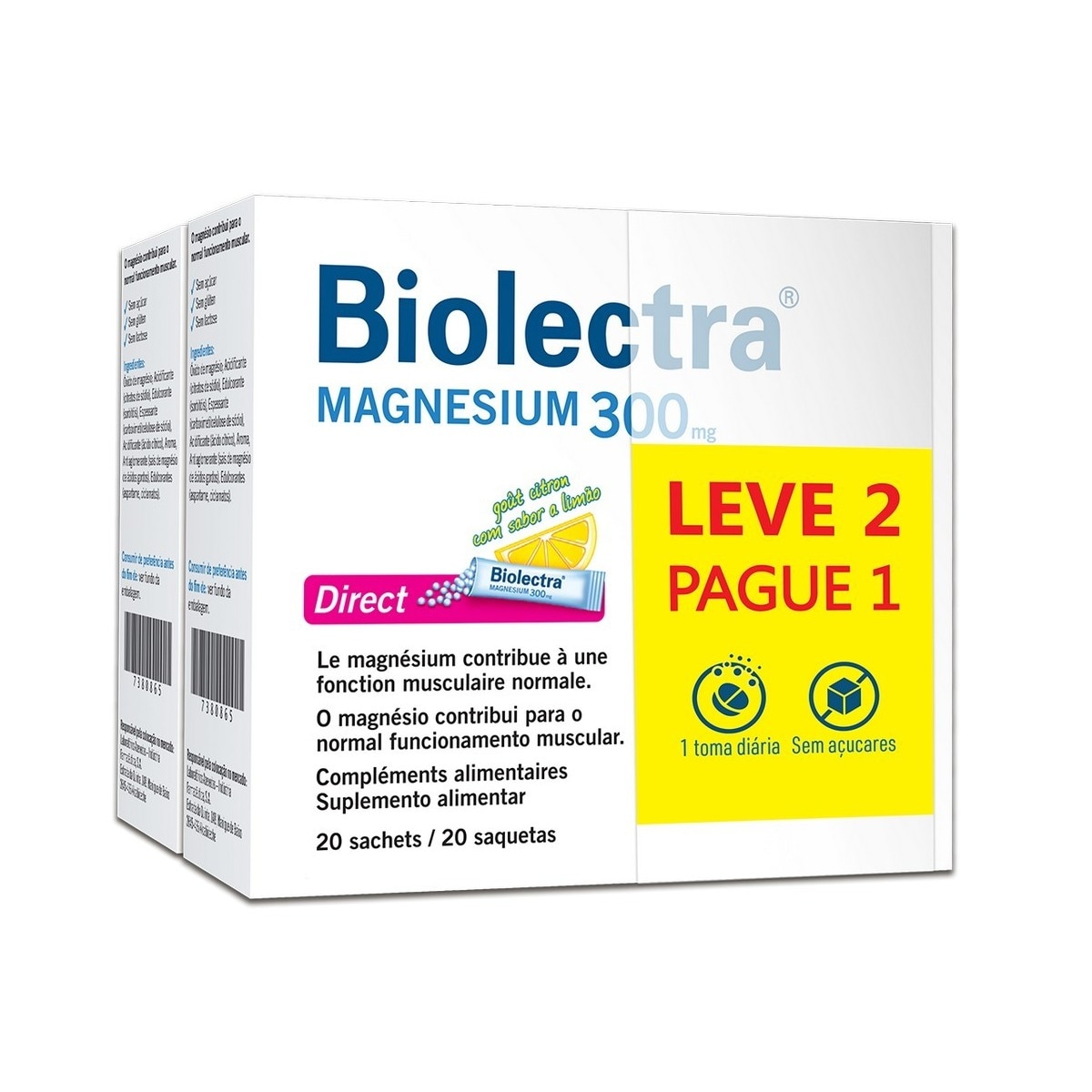 Imagem 0 de Biolectra Magnesium 300mg Direct - 20 Saquetas
