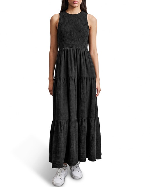 Imagen 0 de Vestido largo con cuellos redondo y sin mangas