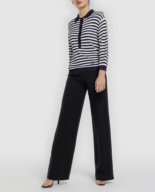 Imagen 0 de Polo de punto de mujer Emporio Armani con rayas