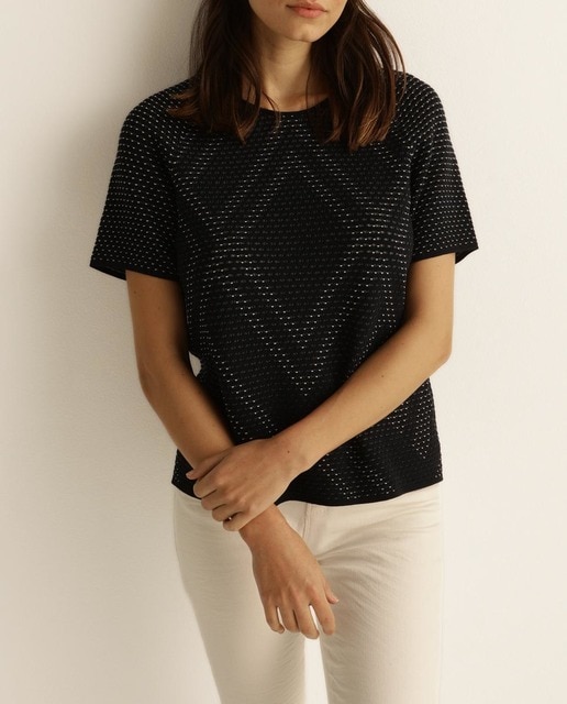 Imagen 0 de Jersey manga corta de mujer con tejido ottoman