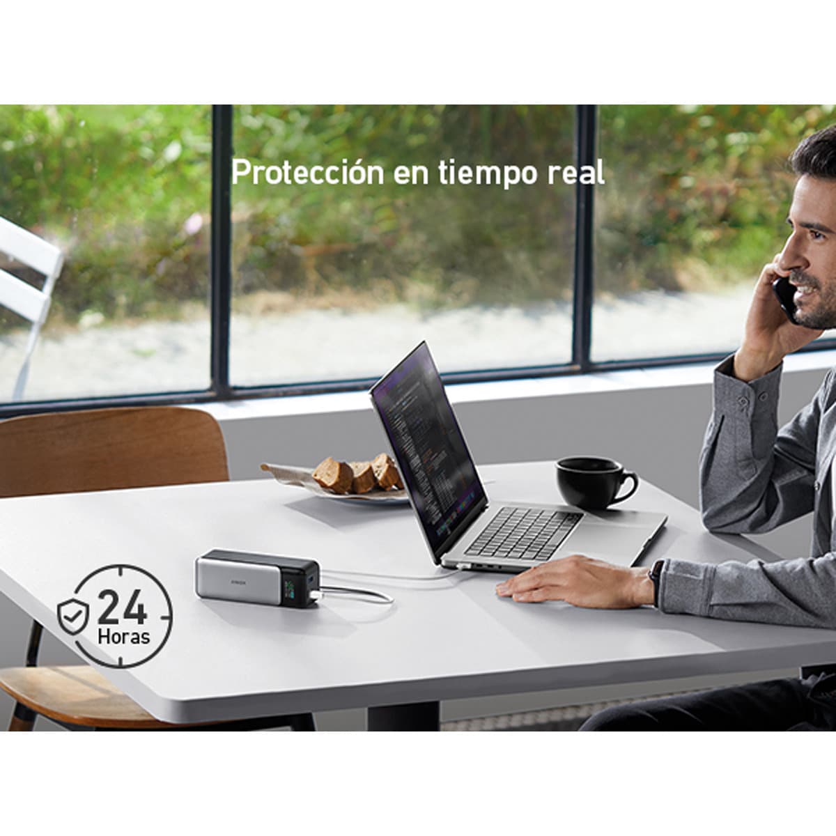 Batería externa Anker 737 Power Bank (PowerCore 24K) 24000 mAh Plata-7