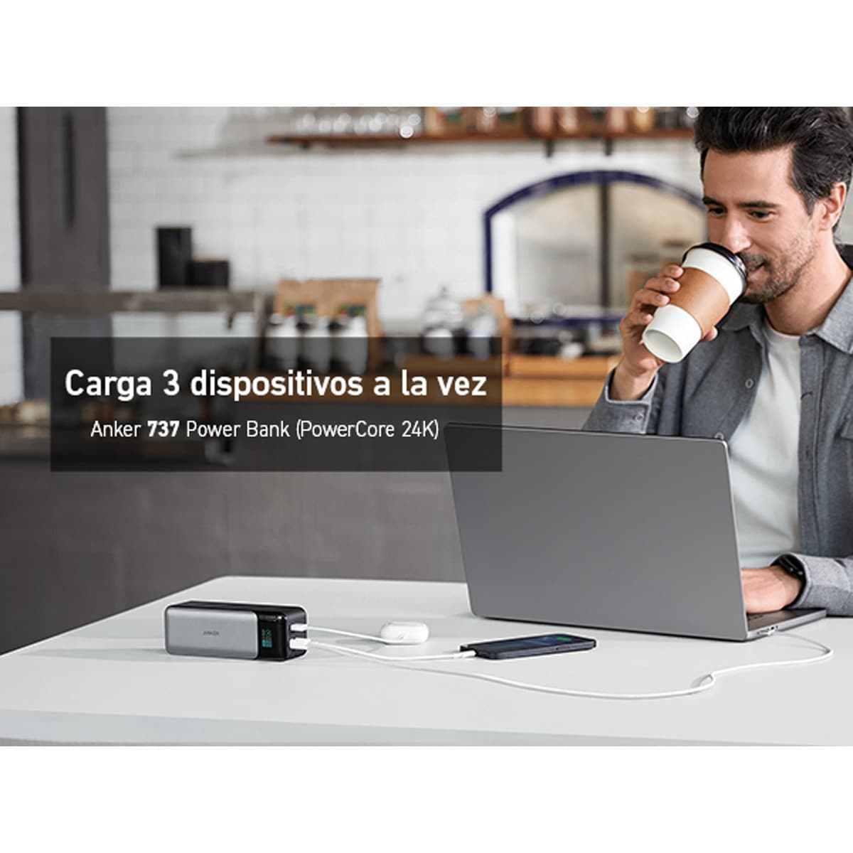 Batería externa Anker 737 Power Bank (PowerCore 24K) 24000 mAh Plata-3