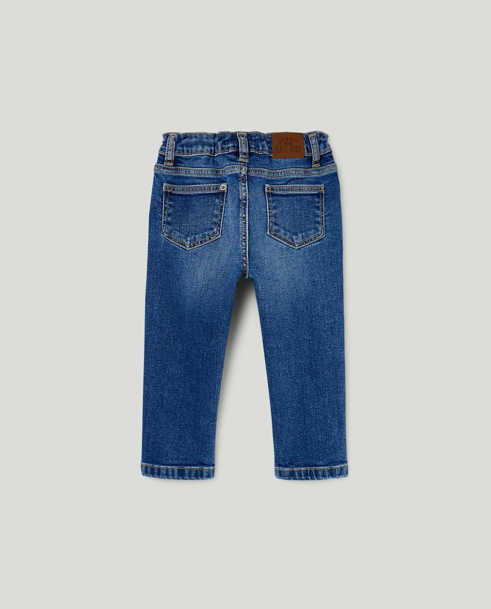 Pantalón de bebé denim 5 bolsillos Azul-2
