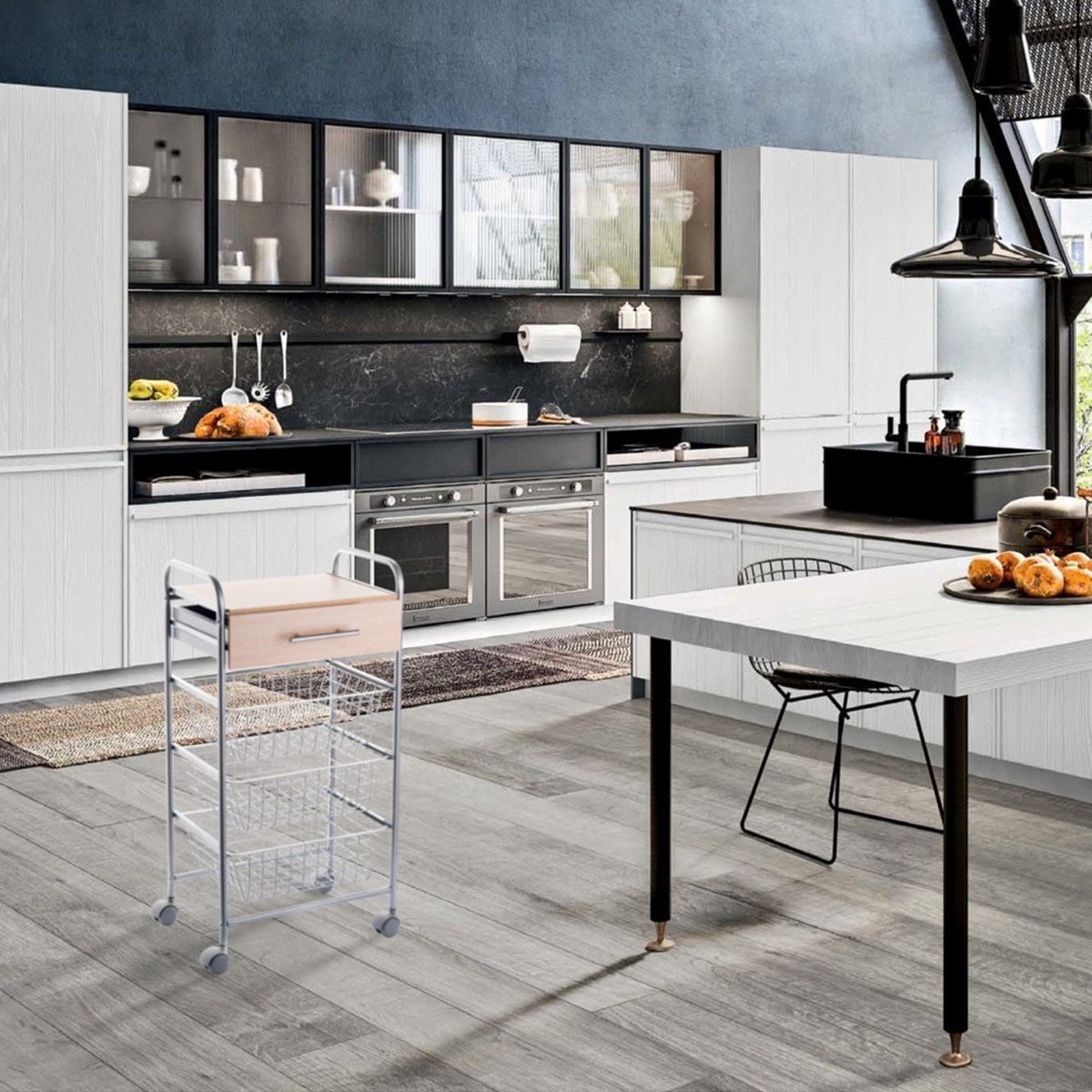 Carrinho Auxiliar de Cozinha Alesia Natural-2