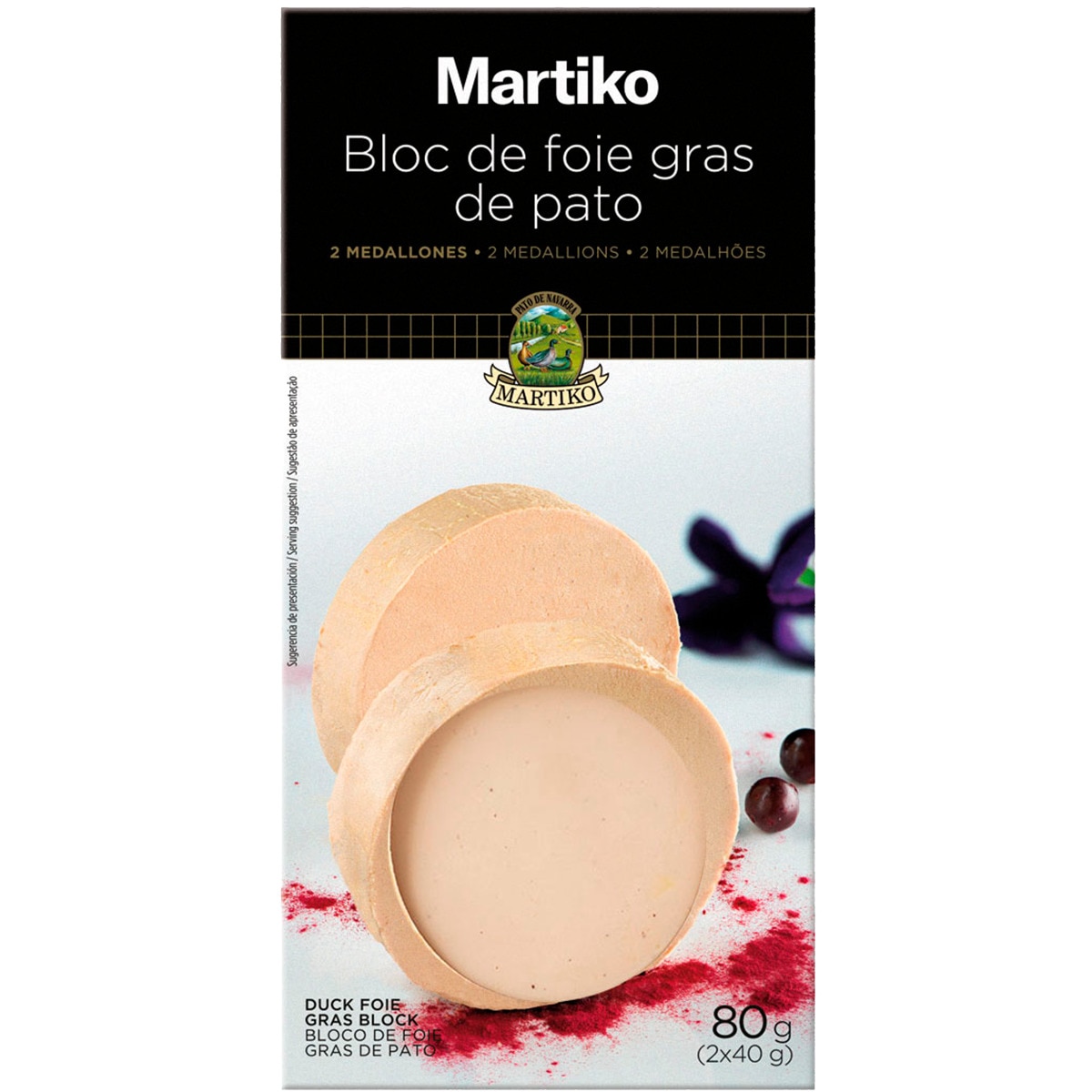 Bloco Foie Gras de Pato 2x40 g unidade 80 g