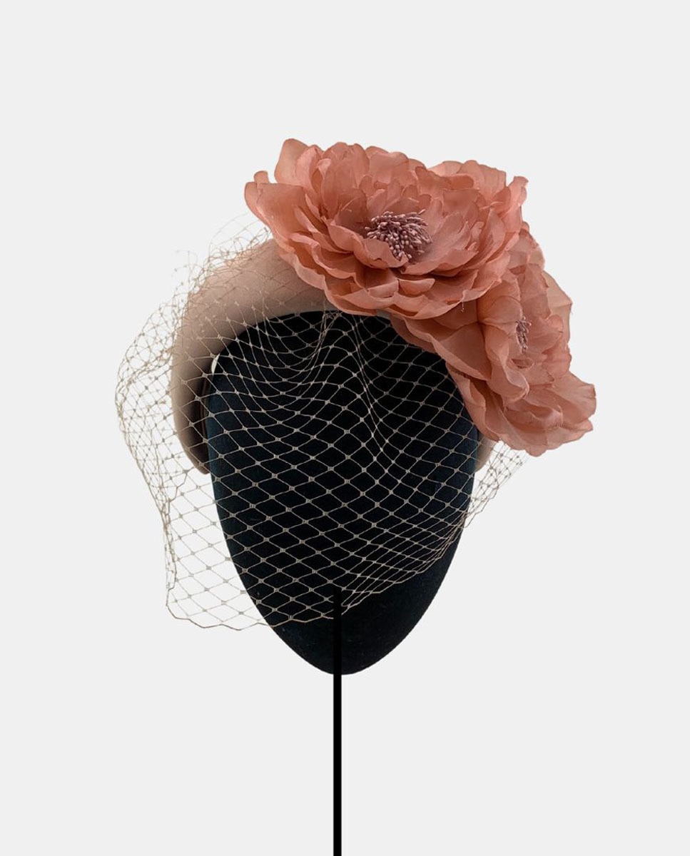 Bandolete com Véu Rosa-1