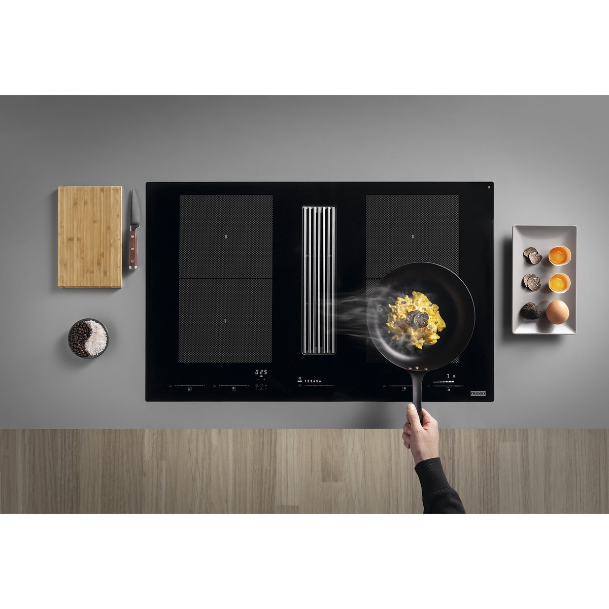 Placa inducción Franke 4 zonas de cocción, con extractor integrado - 3400705335 Cristal negro-3