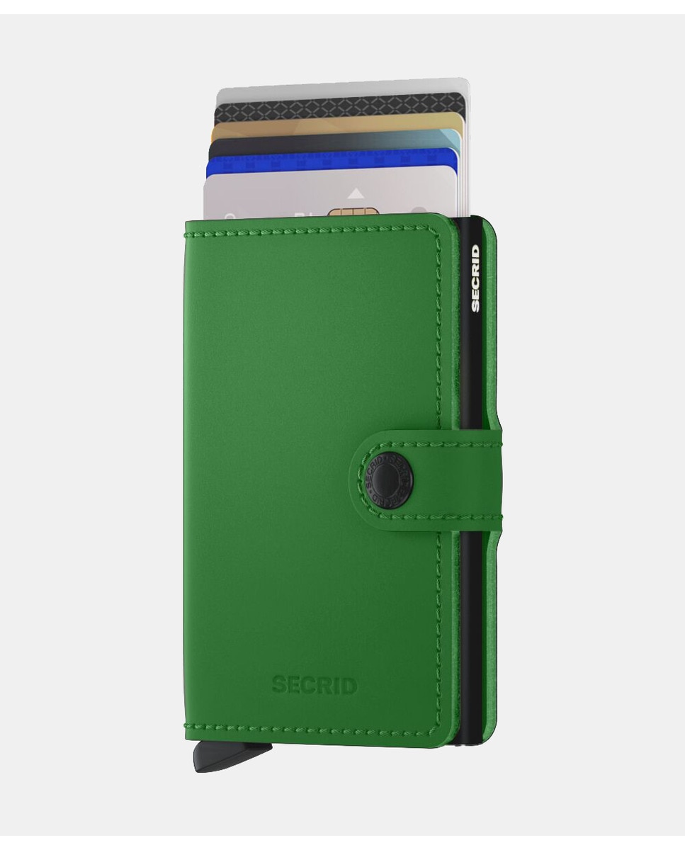 Porta-Cartões em Pele Vintage com Proteção RFID Verde-4