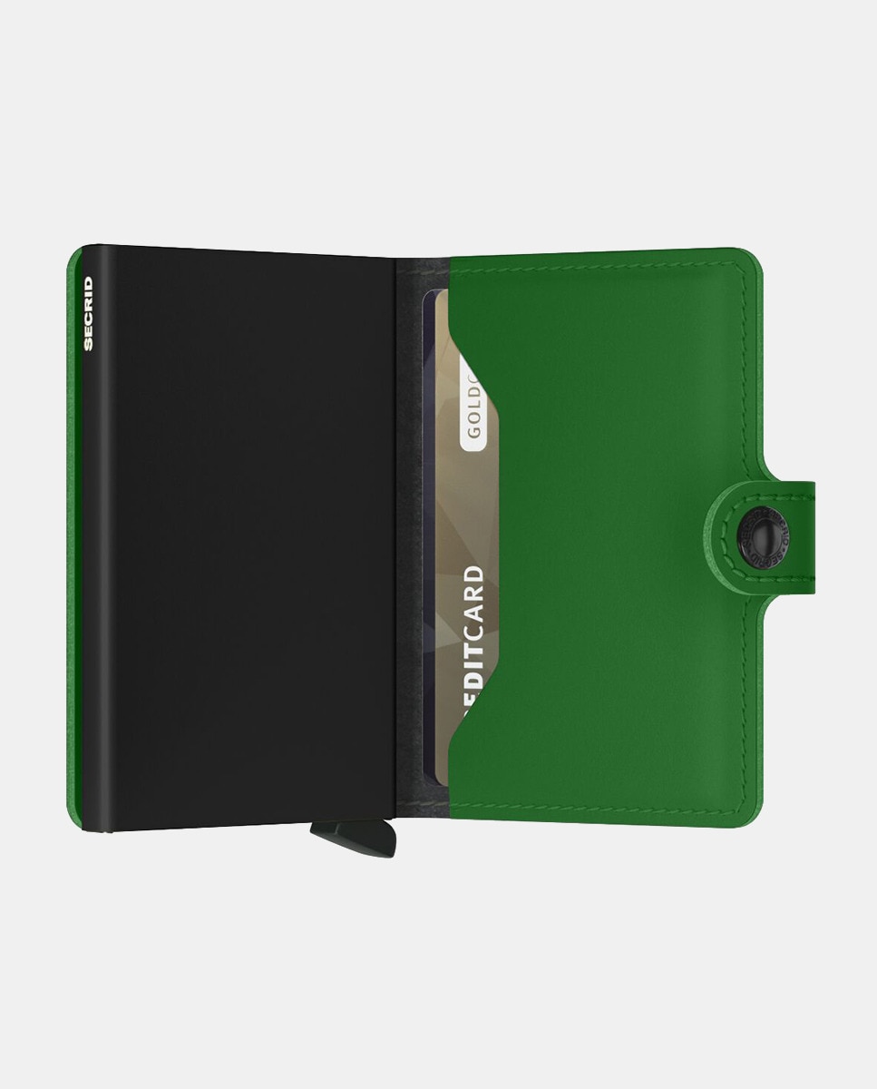 Porta-Cartões em Pele Vintage com Proteção RFID Verde-3