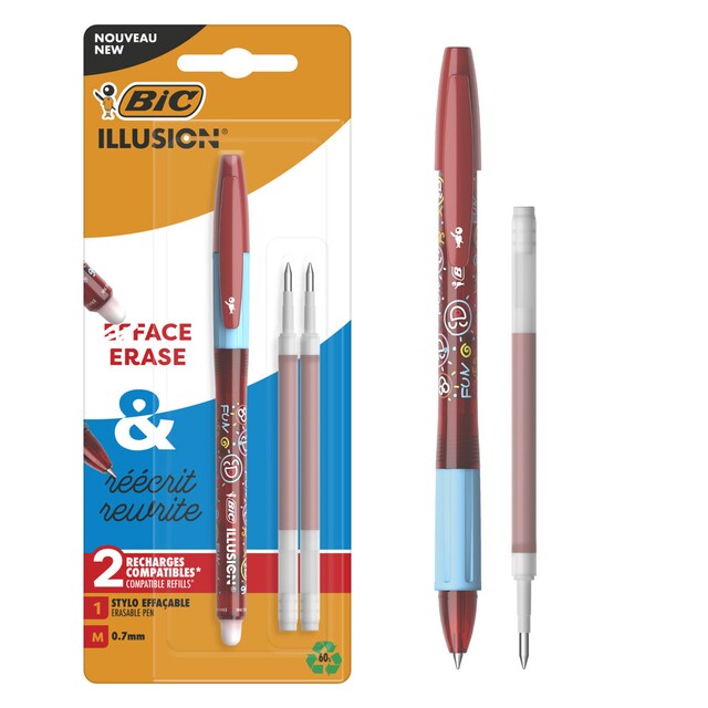Imagen 0 de Bolígrafo borrable Illusion BIC rojo con 2 recargas