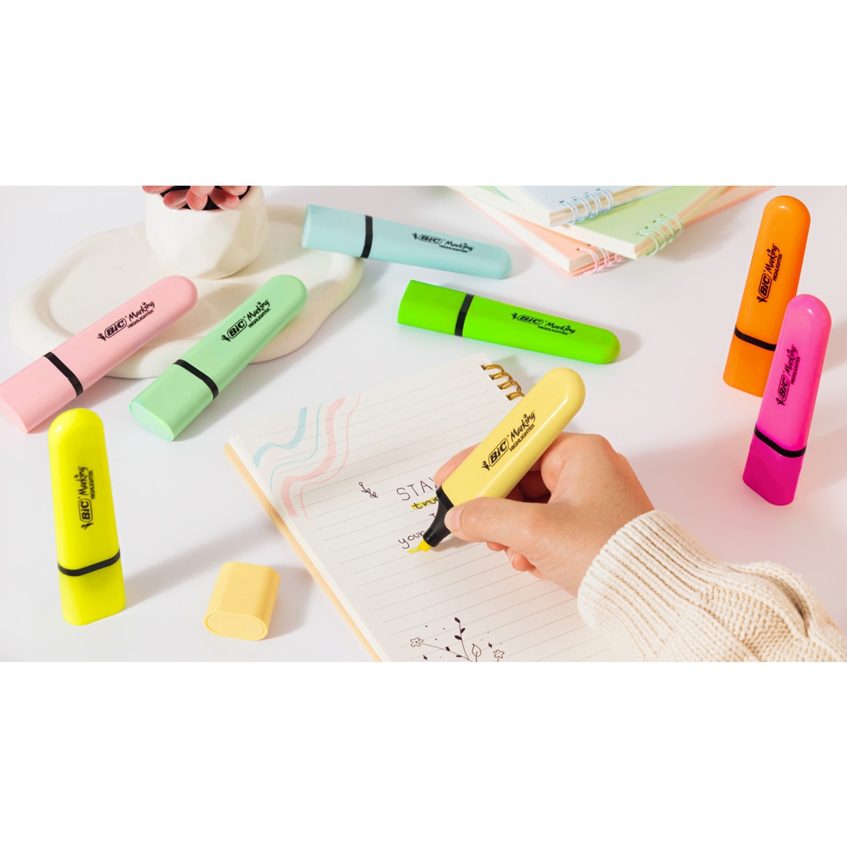 Pacote de 8 unidades Marcadores fluorescentes em cores pastel e neon BIC Multicolor-7