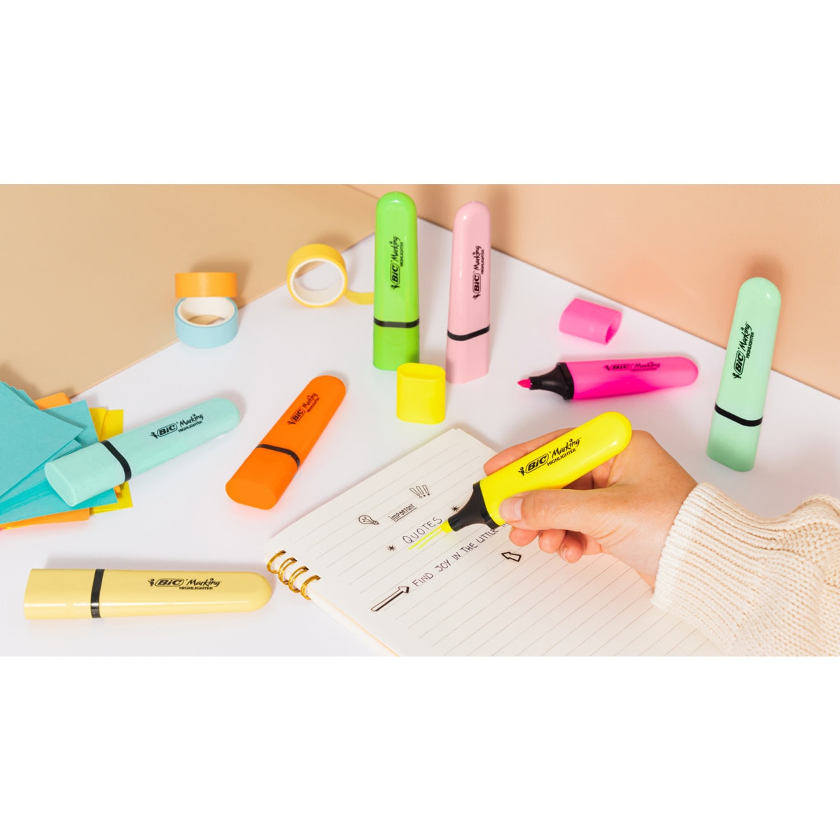 Pacote de 8 unidades Marcadores fluorescentes em cores pastel e neon BIC Multicolor-6