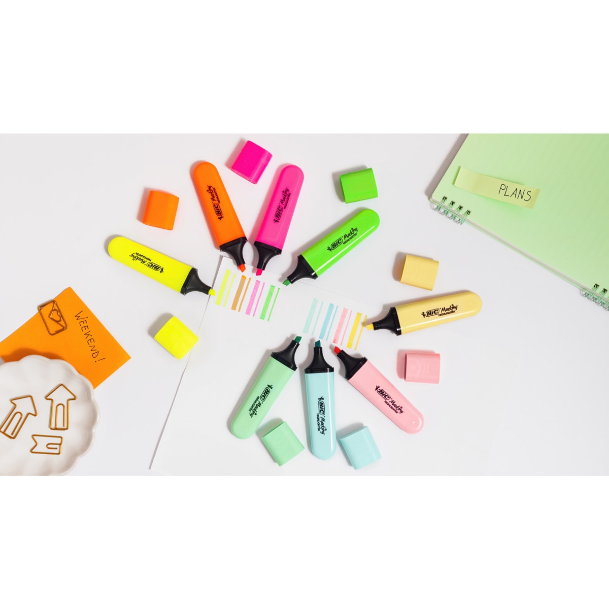 Pacote de 8 unidades Marcadores fluorescentes em cores pastel e neon BIC Multicolor-5