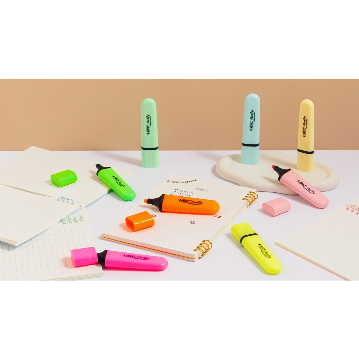 Pacote de 8 unidades Marcadores fluorescentes em cores pastel e neon BIC Multicolor-4