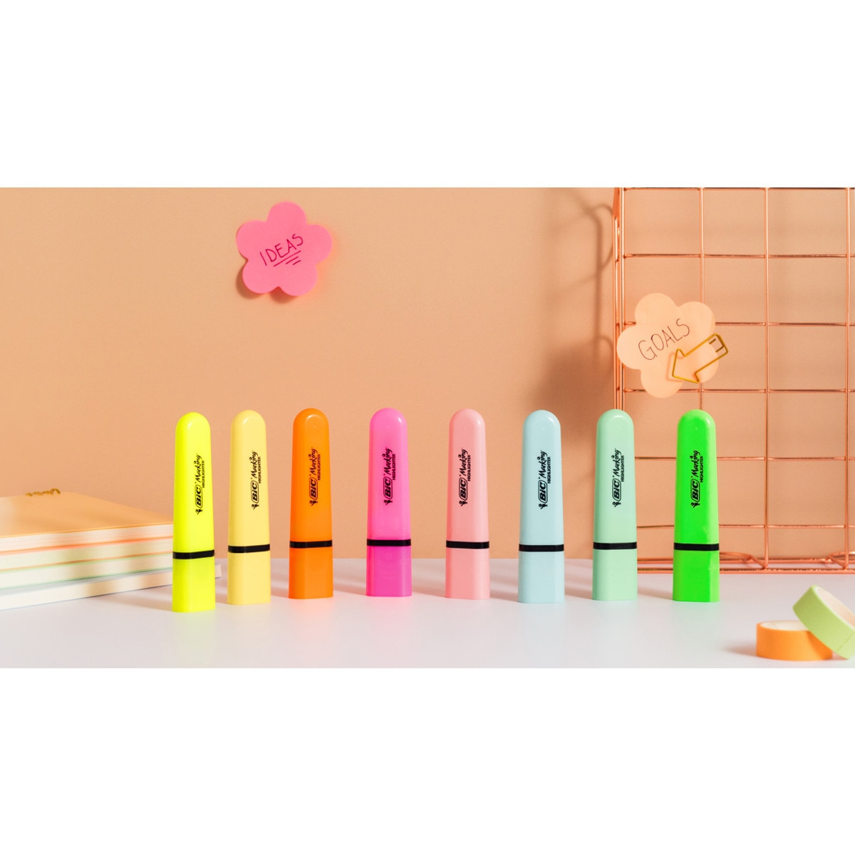 Pacote de 8 unidades Marcadores fluorescentes em cores pastel e neon BIC Multicolor-3