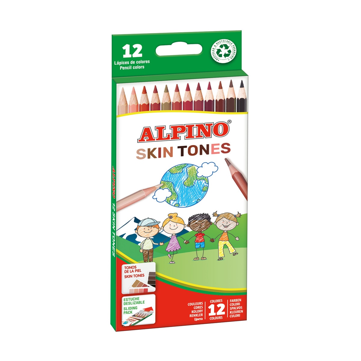 Estojo 12 lápiz  tons de pele Alpino 1