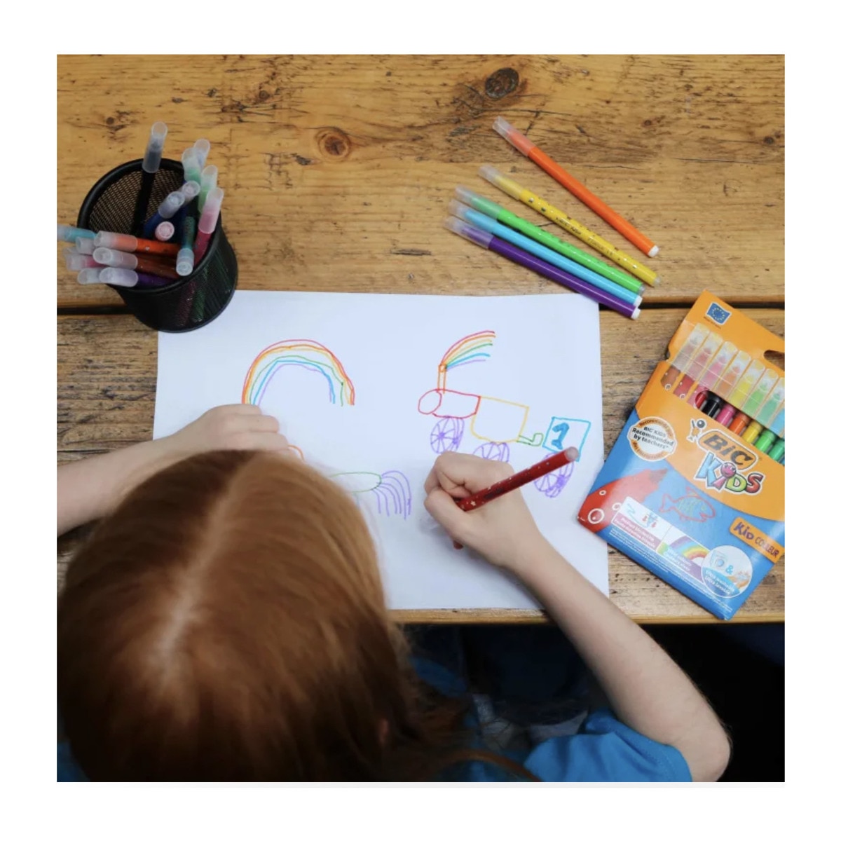 Pack 12 rotuladores clorear Kid Couleur Pastel BIC KIDs Multicolor-3