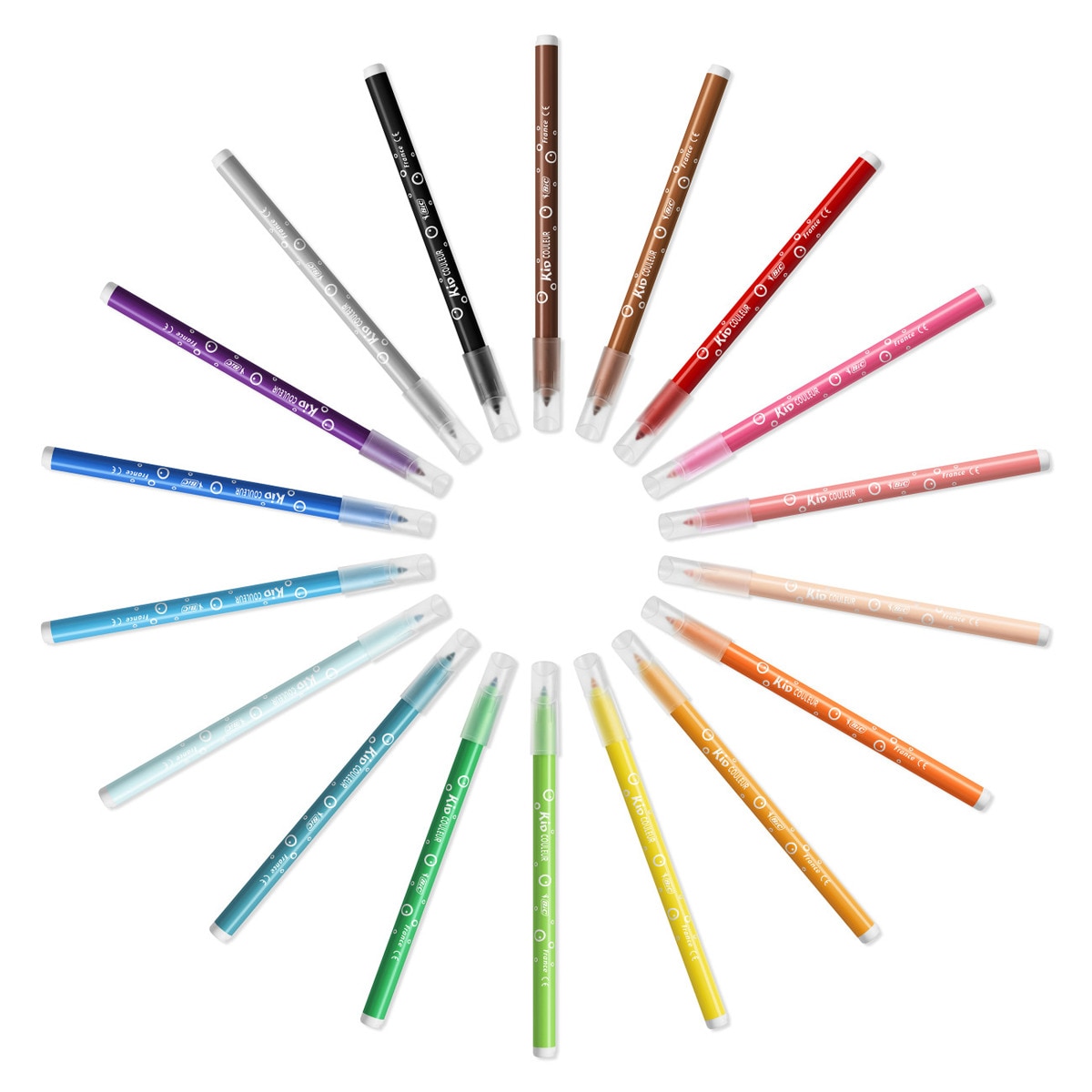 Pack 12 rotuladores clorear Kid Couleur Pastel BIC KIDs Multicolor-2