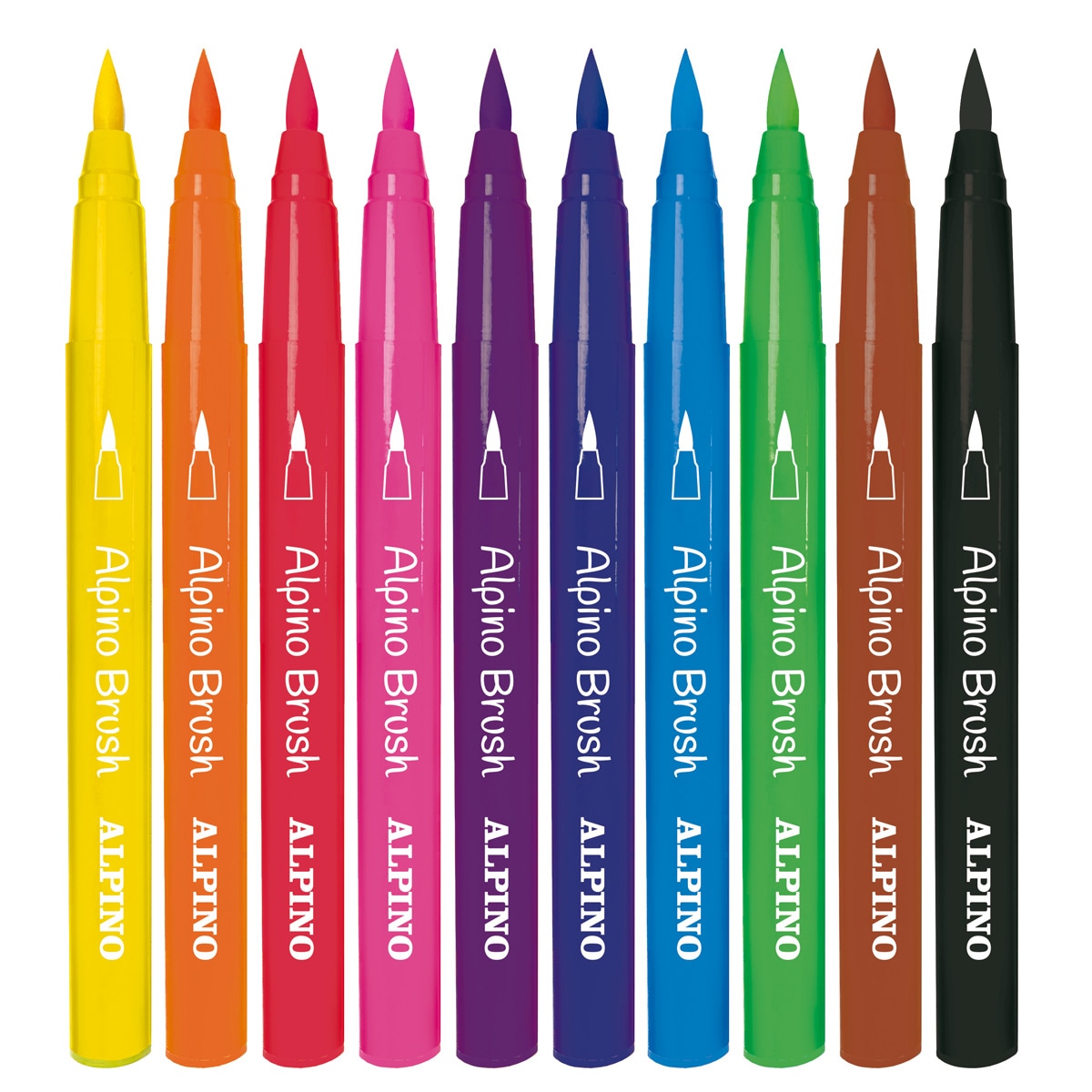 Pack 10 rotuladores punta pincel Alpino 2