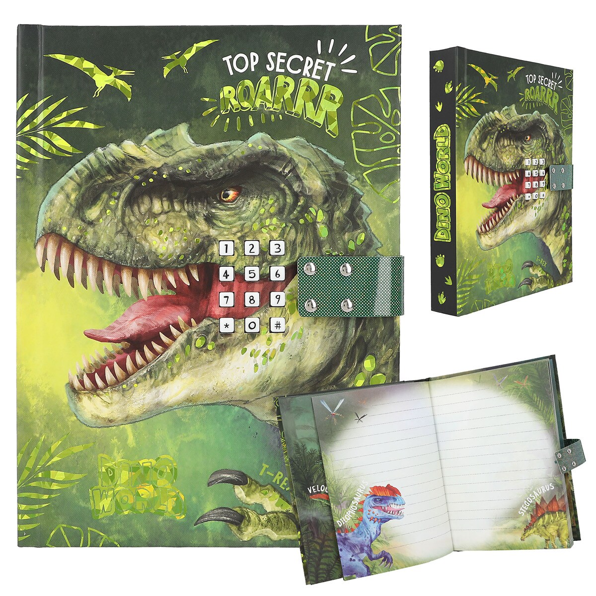 Diario con código y sonido Dino World 1