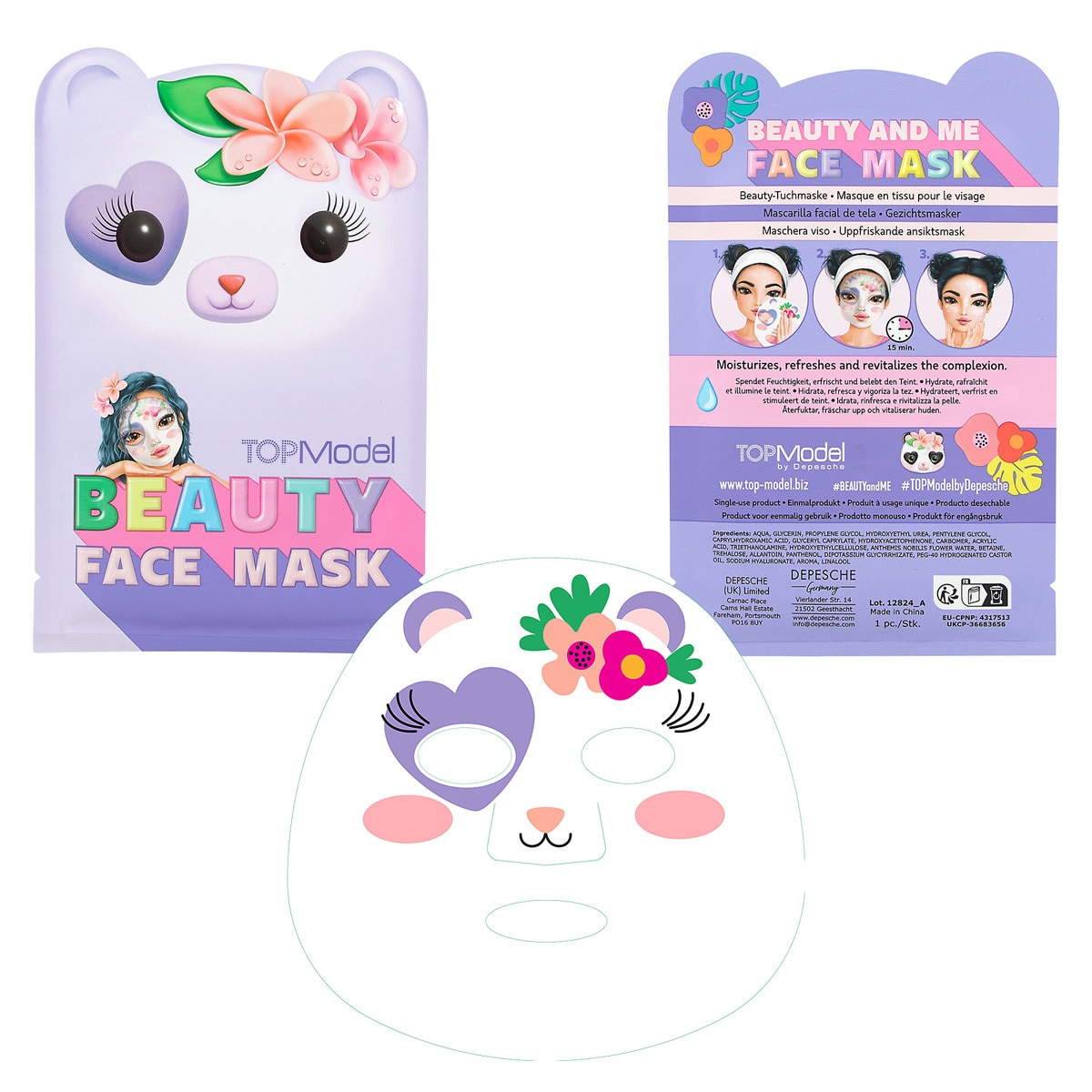 Mascarilla facial animal Beauty and Me TOPModel Surtido-5