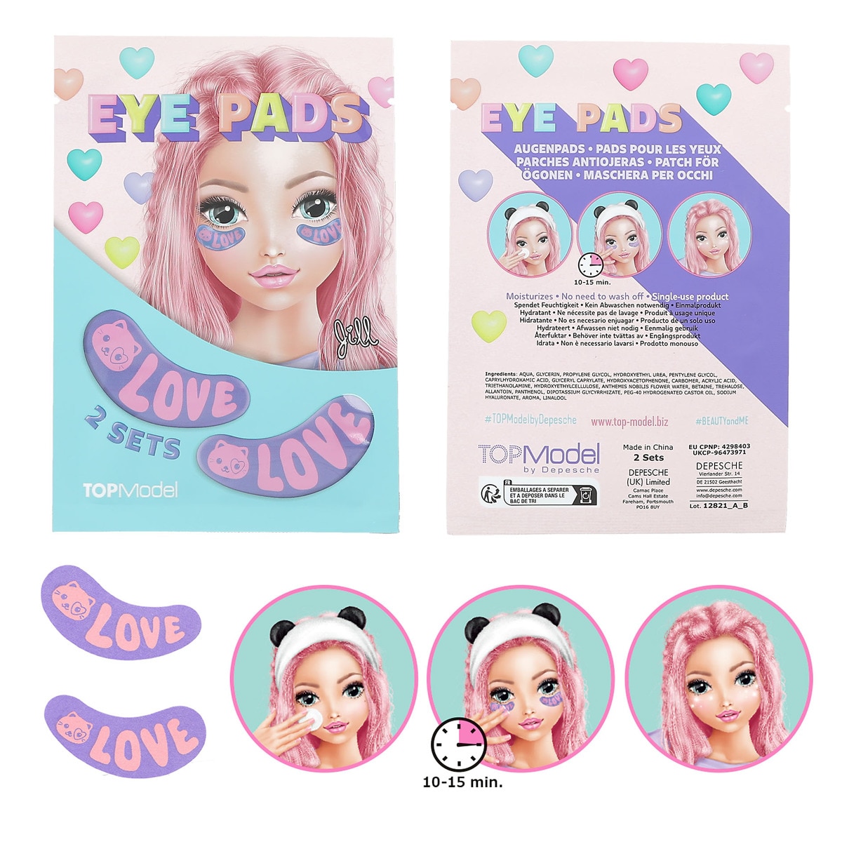 Parches para ojos impresos Beauty and Me TOPModel Surtido-4