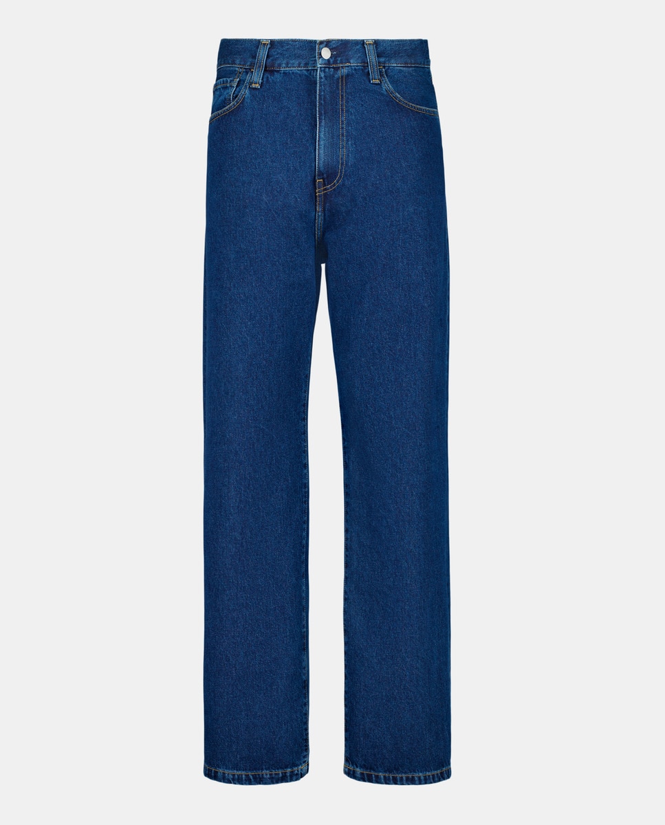 Jeans de 5 Bolsos Loose Tapered Fit Azul-4