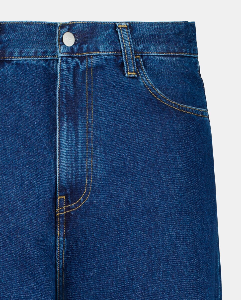 Jeans de 5 Bolsos Loose Tapered Fit Azul-5