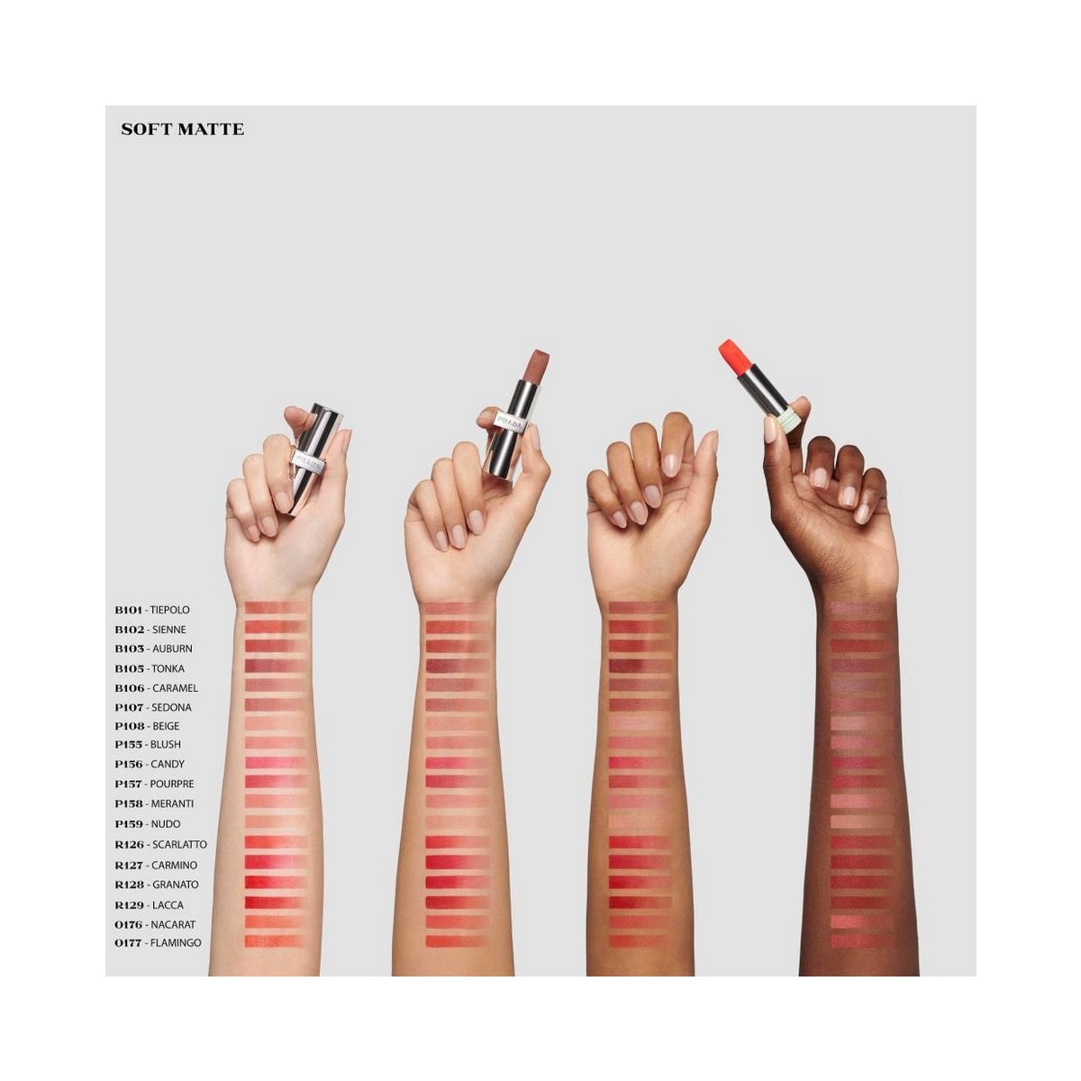 Batom Monochrome Soft Matte Prada Beauty B106	CARAMEL-5